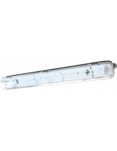 PANTALLA ESTANCA IP65 PARA 2 TUBO LED NO INCL. 2X1200 MM