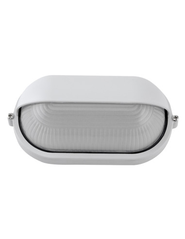 APLIQUE PARED OVAL BLANCO C/PLACA DELANTERA 40W E27