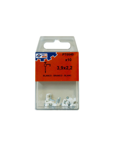 GRAPA PLASTICO BLANCO C/10 PZS 3,9X2,2