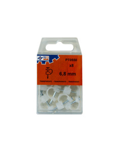 GRAPA PLASTICO TRANSPARENT C/8 6,8 MM