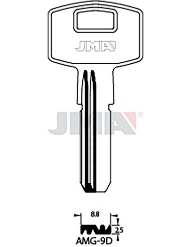 LLAVE EN BRUTO LATON SEGURIDAD JMA AMG-9D