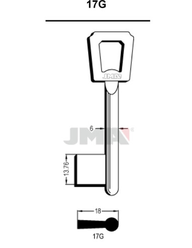 LLAVE EN BRUTO GORJA LATON 17G NIK/G