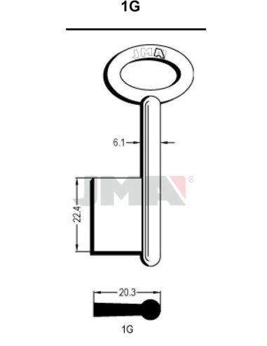 LLAVE EN BRUTO GORJA LATON 1G