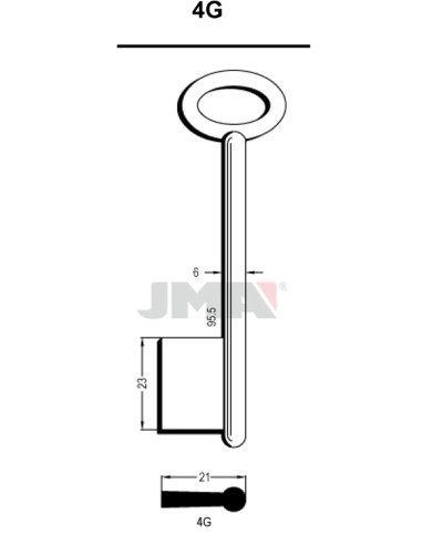 LLAVE EN BRUTO GORJA LATON 4G NIK/G
