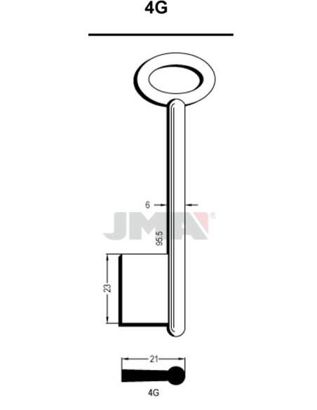 LLAVE EN BRUTO GORJA LATON 4G NIK/G