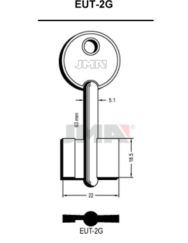 LLAVE EN BRUTO GORJA LATON EUT-2G