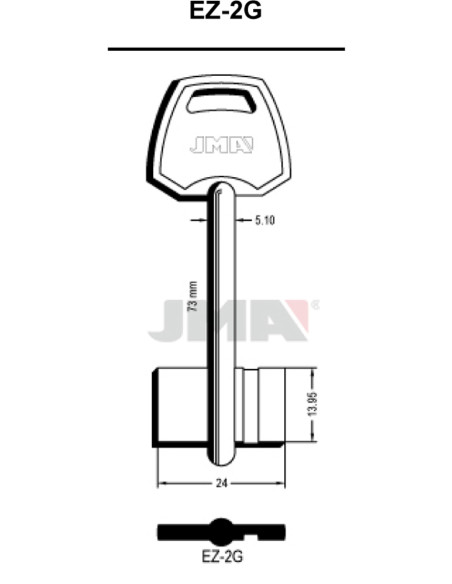 LLAVE EN BRUTO GORJA LATON EZ-2G