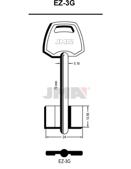 LLAVE EN BRUTO GORJA LATON EZ-3G