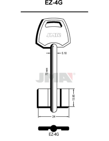 LLAVE EN BRUTO GORJA LATON EZ-4G