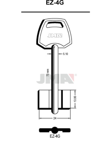 LLAVE EN BRUTO GORJA LATON EZ-4G