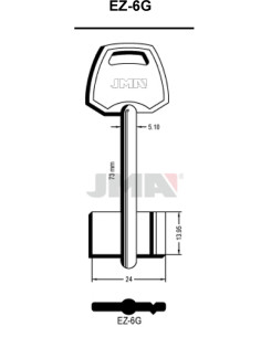 LLAVE EN BRUTO GORJA LATON EZ-6G