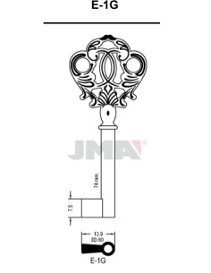 LLAVE EN BRUTO GORJA LATON E-1G