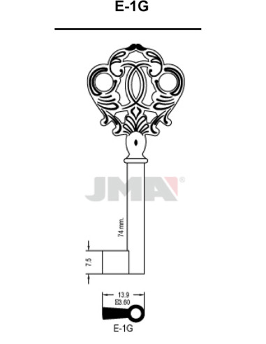 LLAVE EN BRUTO GORJA LATON E-1G