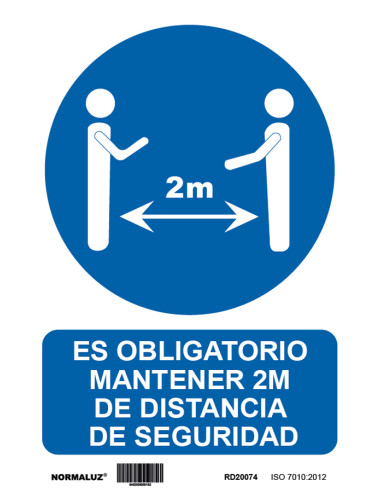 OBLIGA DISTANCIA 2M SEGURIDAD 200X300 MM