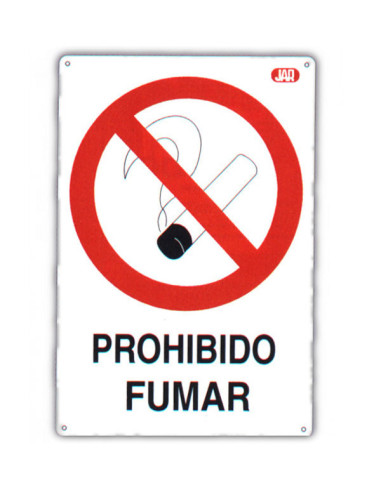 SEÑAL FIJA PROHIBIDO FUMAR 40X30 CM