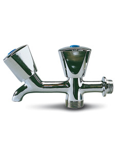 GRIFO CURVO DOBLE LAVADORA 1/2-3/4''