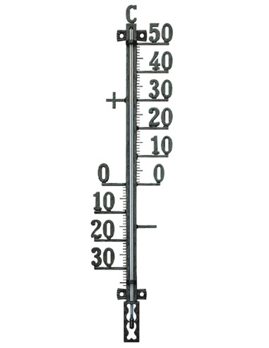 TERMOMETRO METAL FORJADO NEGRO 42 CM