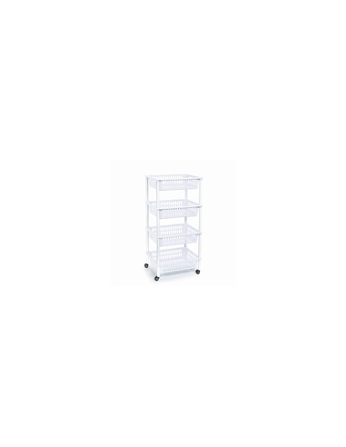 CARRO MULTIUSO 4 CESTAS BCO. 40X30X85CM