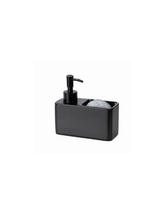 DISPENSADOR JABON + ESTROPAJERO NEGRO 2