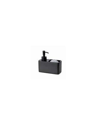 DISPENSADOR JABON + ESTROPAJERO NEGRO