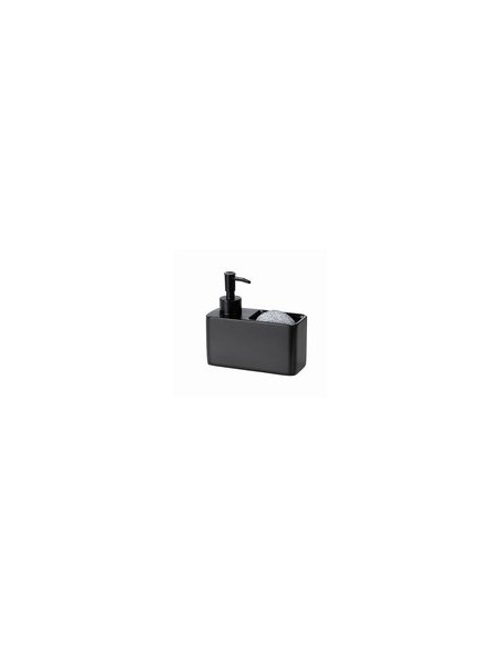 DISPENSADOR JABON + ESTROPAJERO NEGRO