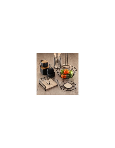 SERVILLETERO METAL NEGRO 20X20X7