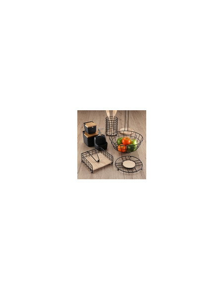 SERVILLETERO METAL NEGRO 20X20X7
