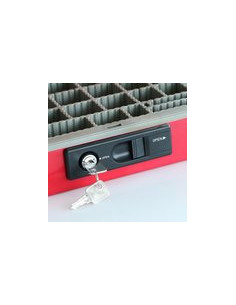 CAJA CAUDALES MODULAR ROJA 25X18X9CM 2