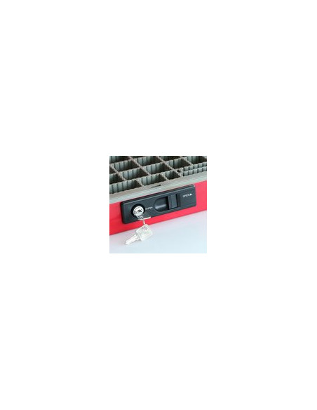 CAJA CAUDALES MODULAR ROJA 25X18X9CM