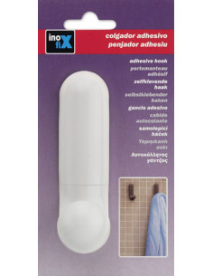 PERCHA ADH. FORMA L BLANCO 10X3X5 CM 2