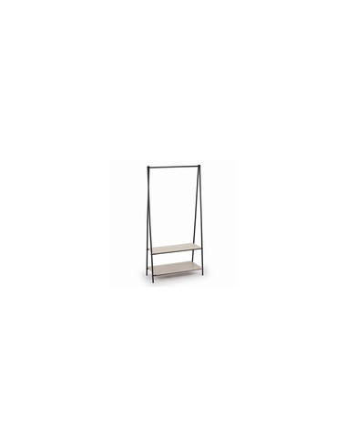 PERCHERO C/BALD NEGRO MELAMINA MOA 80X40X160