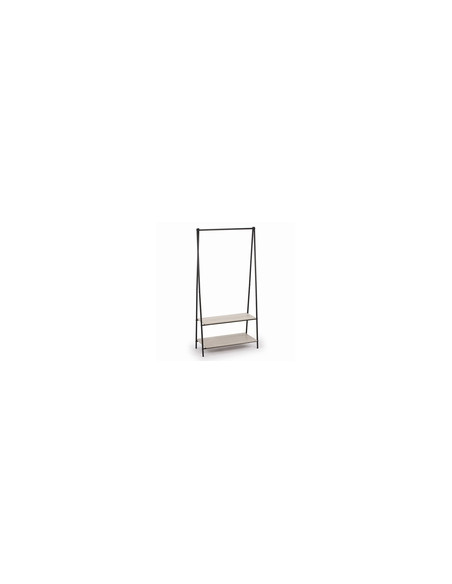 PERCHERO C/BALD NEGRO MELAMINA MOA 80X40X160