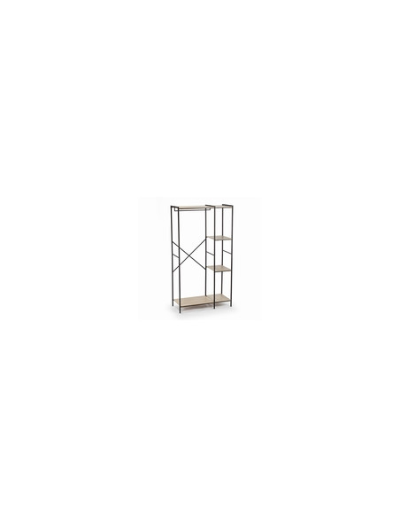 PERCHERO C/EST NEGRO MELAMINA MOA 90X40X165