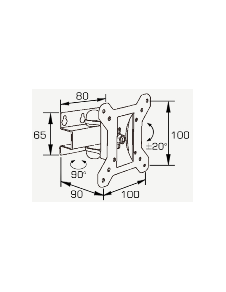 SOPORTE TV LED INCL.GIR. NEGRO HASTA 32''