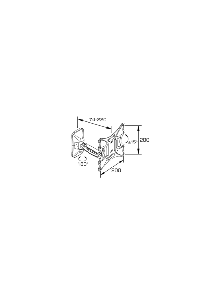 SOPORTE TV LED 1 BR INCL.G. NEGRO HASTA 60''