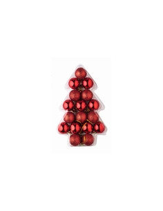 BOLA NAVIDAD ROJO SET-17 3 CM 2