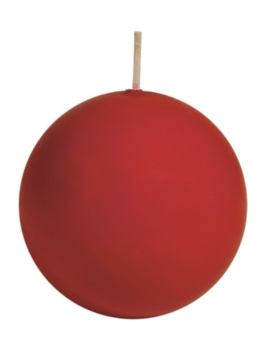 VELA BOLA ESFERICA ROJO MATE 8 CM