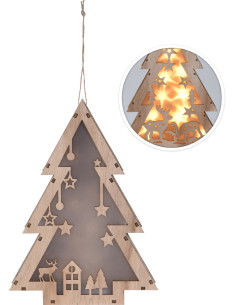 COLGANTE ARBOL MADERA LED 25CM