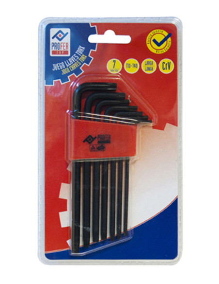 LLAVE TORX LARGA JGO 7PZ T10-T40