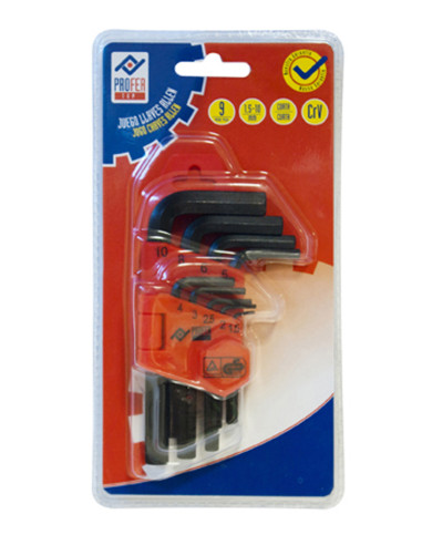 LLAVE ALLEN CORTA 9PZ 1,5-10 MM