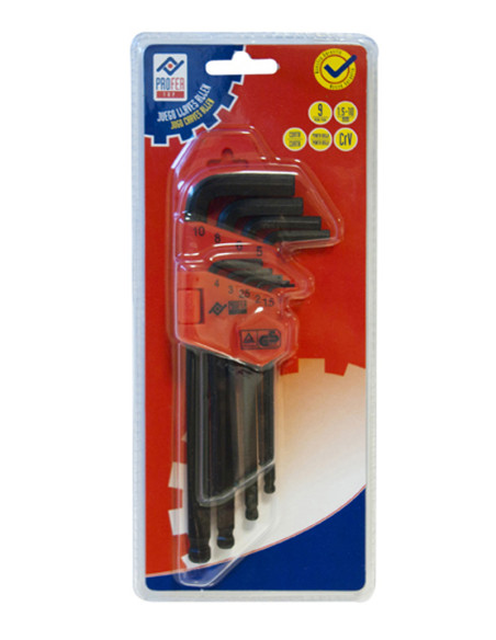 LLAVE ALLEN LARGA P/BOLA 9P 1,5-10 MM