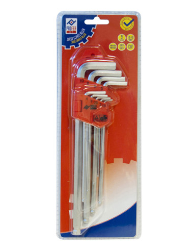 LLAVE ALLEN LARGA P/B CR 9P 1,5-10 MM