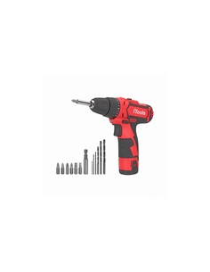 TALADRO ATORN BAT 1,5AH 10MM+SET HTAS 12 V 2