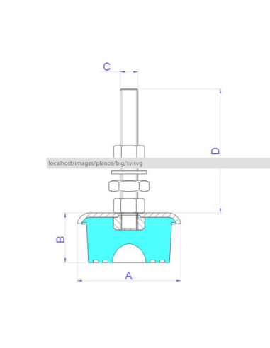 SOPORTE PIE MAQUINA SV000 M-8 20-80 KG