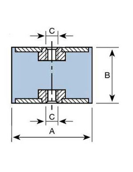 SOPORTE CIL HEMBRA M-6 20X20 MM
