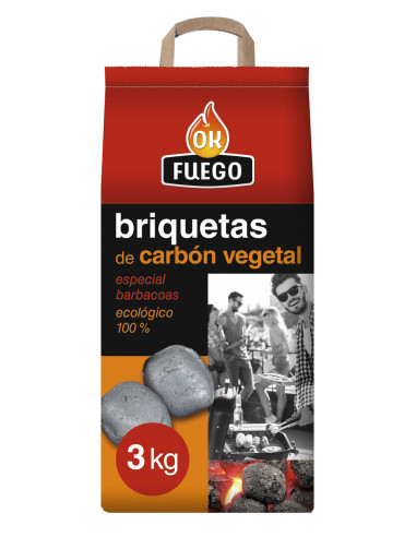 BRIQUETAS CARBON VEGETAL AUTOENCENDIDO 3 KG