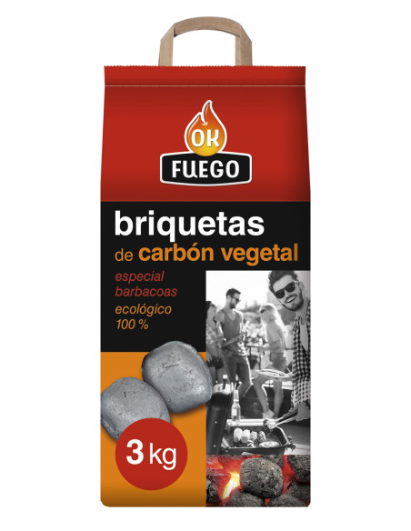 BRIQUETAS CARBON VEGETAL AUTOENCENDIDO 3 KG