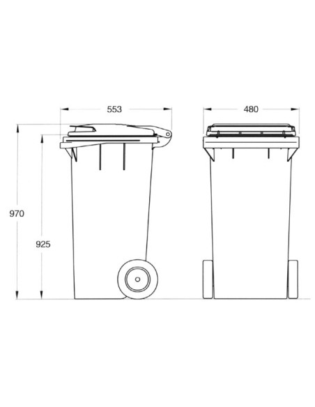 CONTENEDOR PLASTICO VERDE/VERDE 120 L
