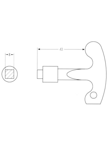 LLAVE P/CIERRE CUADRADO AGUA 8 MM
