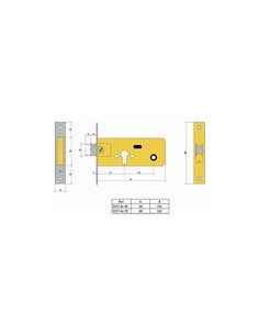 CERRADURA EMBUTIR INOX 70 MM 2